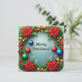 Weihnachtskranz mit Poinsettias (Stehend Vorderseite)