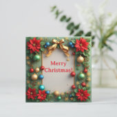 Weihnachtskranz mit Poinsettias (Stehend Vorderseite)