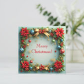 Weihnachtskranz mit Poinsettias (Stehend Vorderseite)