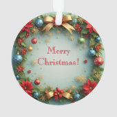 Weihnachtskranz mit Poinsettias Ornament (Rückseite)