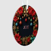 Weihnachtskranz mit Poinsettias Ornament (Vorderseite)