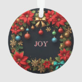 Weihnachtskranz mit Poinsettias Ornament (Rückseite)