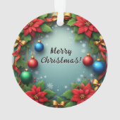 Weihnachtskranz mit Poinsettias Ornament (Rückseite)