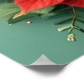 Weihnachtskranz mit Poinsettias Poster (Ecke)