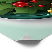 Weihnachtskranz mit Poinsettias Poster (Ecke)