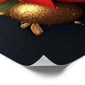 Weihnachtskranz mit Poinsettias Poster (Ecke)