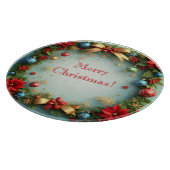 Weihnachtskranz mit Poinsettias Schneidebrett (Ecke)
