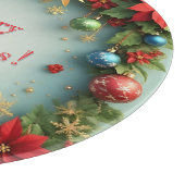 Weihnachtskranz mit Poinsettias Schneidebrett (Ecke)