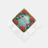 Weihnachtskranz mit Poinsettias Serviette (Ecke)