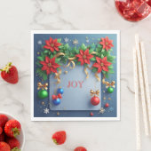 Weihnachtskranz mit Poinsettias Serviette (Beispiel)