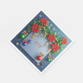 Weihnachtskranz mit Poinsettias Serviette (Ecke)