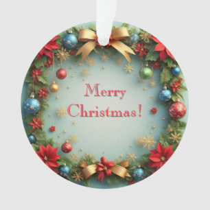 Weihnachtskranz mit Poinsettien Ornament