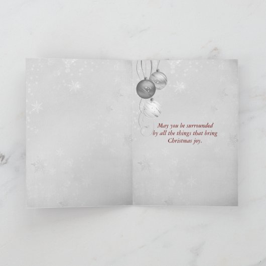 Weihnachtskranz mit Red Gingham Bow Karte (Innenseite)