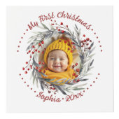 Weihnachtskranz mit Rotbeeren Foto Würfel (Rechts)