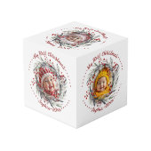 Weihnachtskranz mit Rotbeeren Foto Würfel (Vorderseite Schrägansicht)