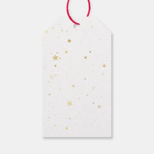 Weihnachtskranz mit rotem Bogen auf weiß Geschenkanhänger (Rückseite)