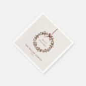 Weihnachtskranz mit rotem Bogen Serviette (Ecke)