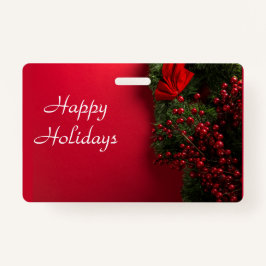 Weihnachtskranz mit roten Beeren Ausweis