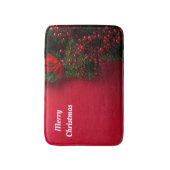 Weihnachtskranz mit roten Beeren Badematte (Vorderseite Vertikal)