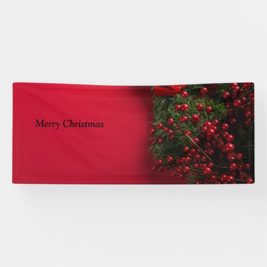 Weihnachtskranz mit roten Beeren Banner (Horizontal)