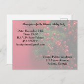 Weihnachtskranz mit roten Beeren Einladungspostkarte (Vorne/Hinten)