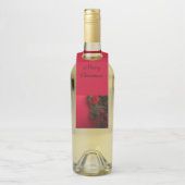 Weihnachtskranz mit roten Beeren Flaschenanhänger (Auf Flasche)