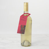 Weihnachtskranz mit roten Beeren Flaschenanhänger (Angewinkelt)