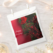 Weihnachtskranz mit roten Beeren Geschenktütchen (Ausgeschnitten)