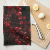 Weihnachtskranz mit roten Beeren Geschirrtuch (Viertel Falte)