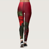Weihnachtskranz mit roten Beeren Leggings (Rückseite)