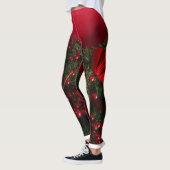 Weihnachtskranz mit roten Beeren Leggings (Links)