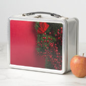 Weihnachtskranz mit roten Beeren Metall Brotdose (Beispiel)