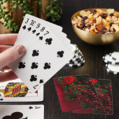 Weihnachtskranz mit roten Beeren Spielkarten (In Situ)