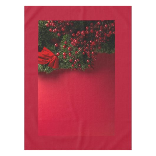 Weihnachtskranz mit roten Beeren Tischdecke (Vorderseite)