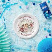 Weihnachtskranz mit roten Blume Foto Pappteller (Party)