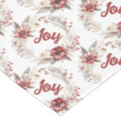 Weihnachtskranz mit roten Blume und Beeren Tischdecke (Schrägansicht)