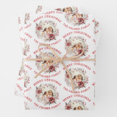 Weihnachtskranz mit roten Blume und Foto Geschenkpapier Set (Beispiel)