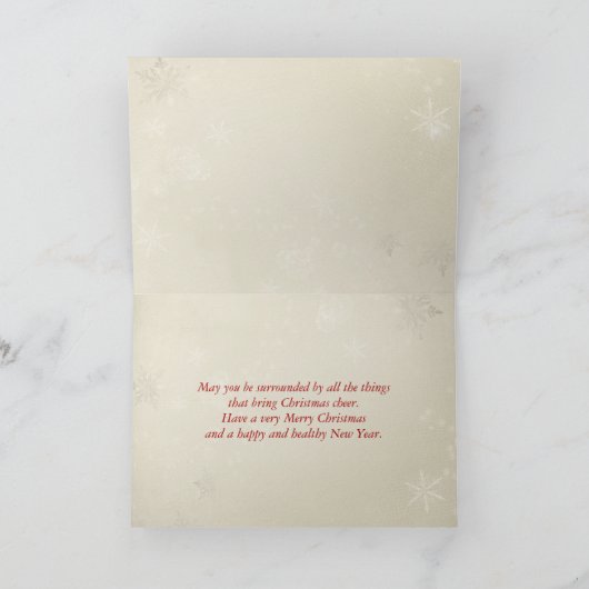 Weihnachtskranz mit roten Lichtern und Bugs Karte (Innenseite)