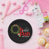 Weihnachtskranz mit Schneemann Pappteller (Party)