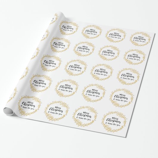 Weihnachtskranz mit Silberschneeflocken im Glitzer Geschenkpapier (Ungerollt)
