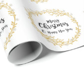 Weihnachtskranz mit Silberschneeflocken im Glitzer Geschenkpapier (Rolleneckpunkt)