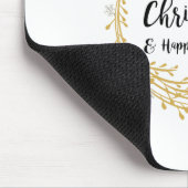Weihnachtskranz mit Silberschneeflocken im Glitzer Mousepad (Ecke)