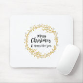 Weihnachtskranz mit Silberschneeflocken im Glitzer Mousepad (Mit Mouse)