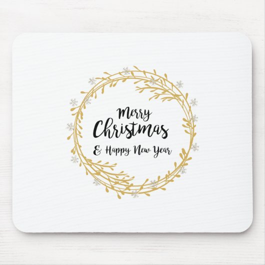Weihnachtskranz mit Silberschneeflocken im Glitzer Mousepad (Vorne)