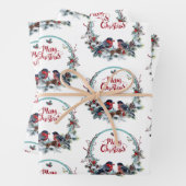 Weihnachtskranz mit Vögeln Geschenkpapier Set (Beispiel)