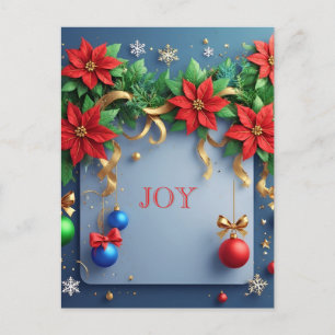 Weihnachtskranz mit Weihnachtssternen Postkarte