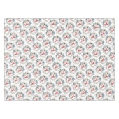 Weihnachtskranz mit weißen Blume, roten Beeren Tischdecke (Vorderseite (Horizontal))