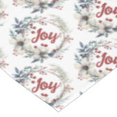 Weihnachtskranz mit weißen Blume, roten Beeren Tischdecke (Schrägansicht)