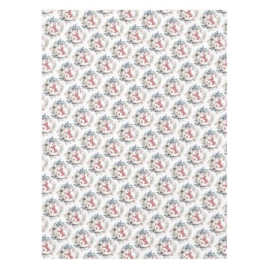 Weihnachtskranz mit weißen Blume, roten Beeren Tischdecke (Vorderseite)