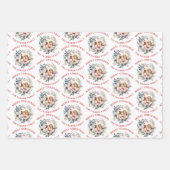 Weihnachtskranz mit weißen Blume und Foto Geschenkpapier Set (Vorderseite 2)